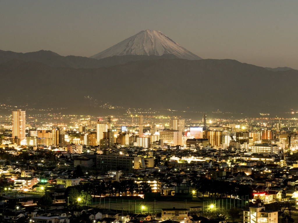 甲府盆地の夜景ー2