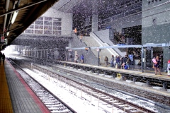 京都駅の雪