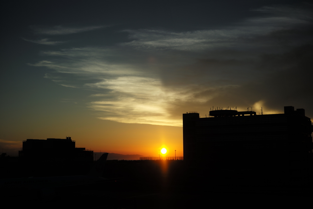 関空の夕日