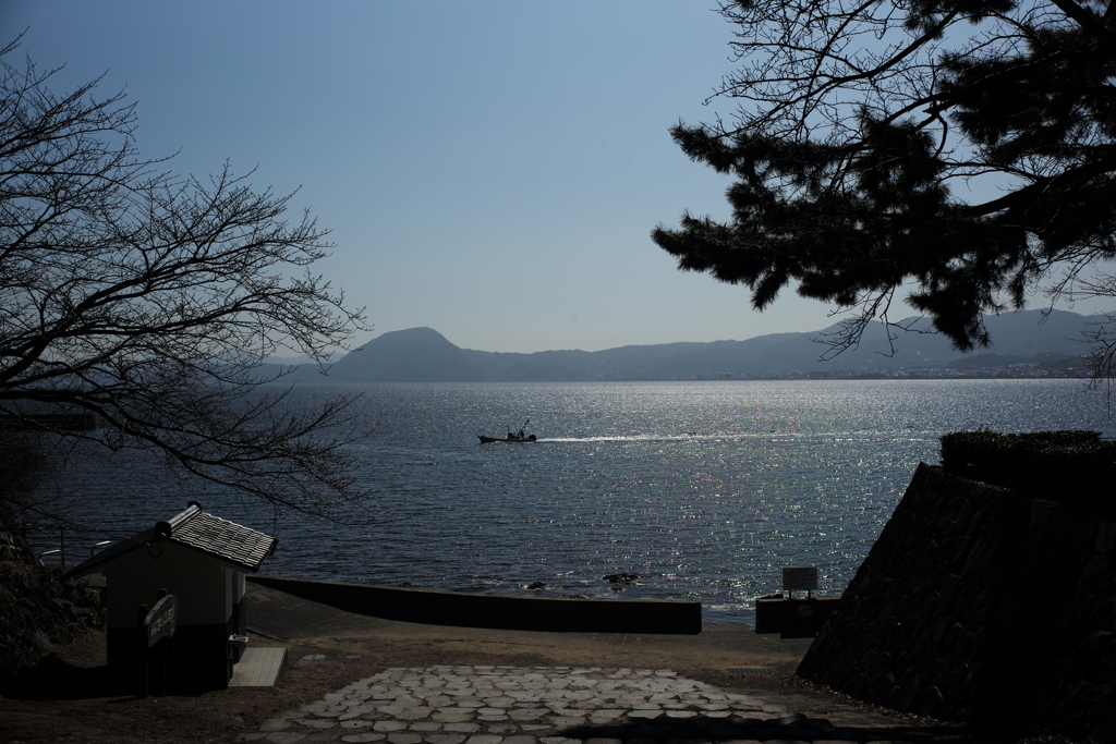 日出城から見た別府湾