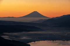 富士と諏訪湖2