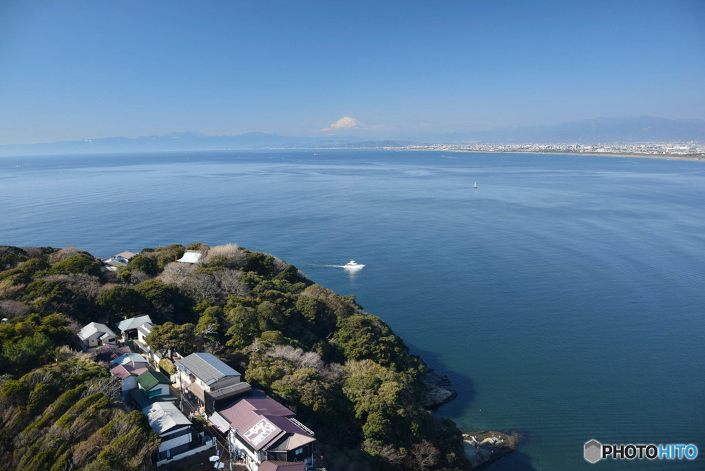 江の島から見る富士
