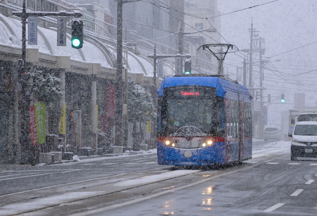 雪を走る