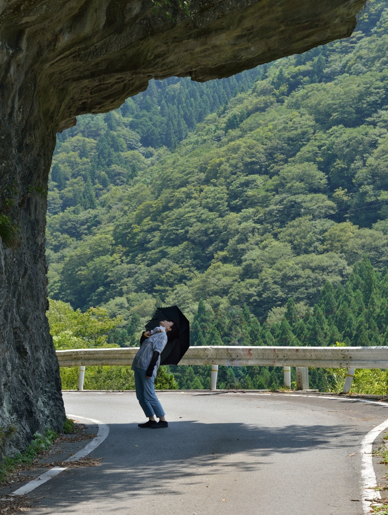見上げる