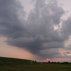 雲の下から夕陽