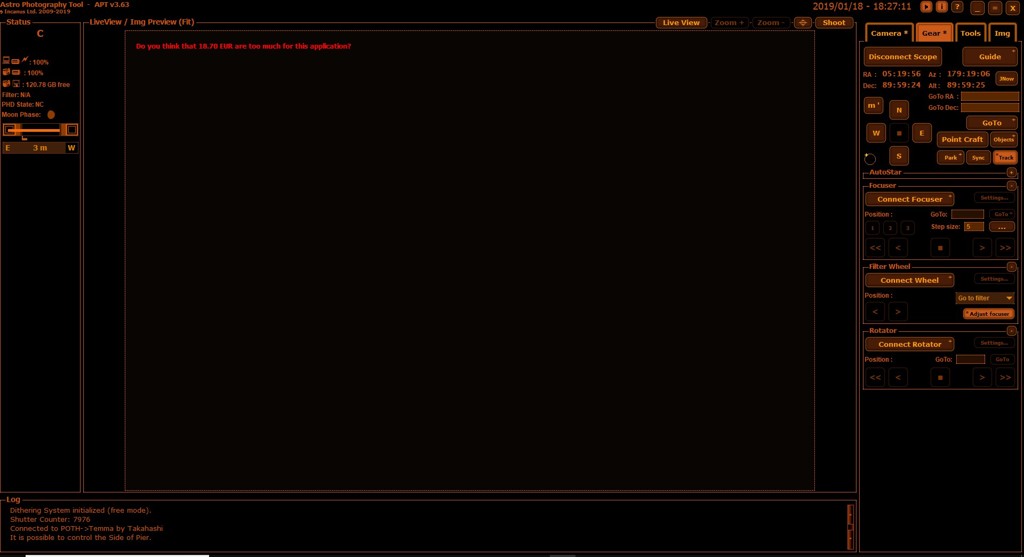 やっと赤道儀と繋がった！