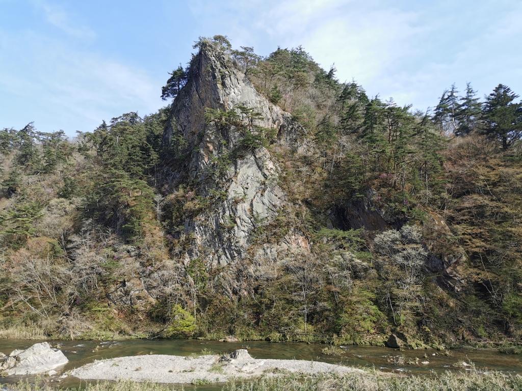 久慈川の断崖