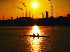 浜寺公園での夕景
