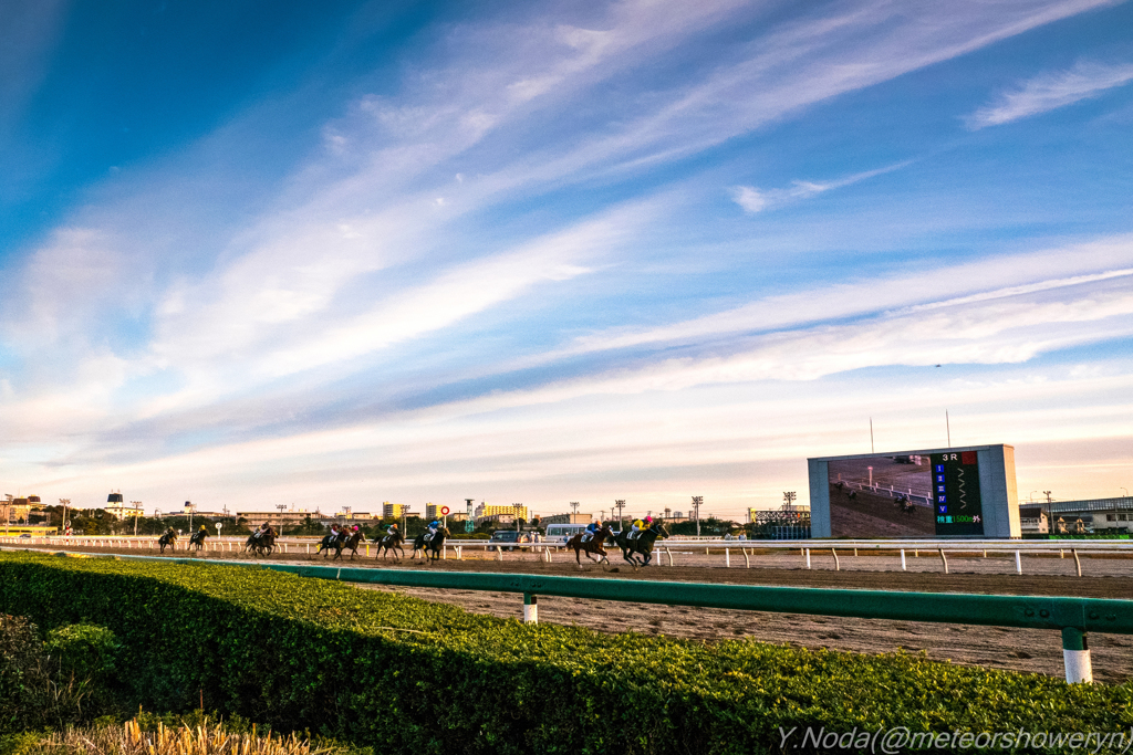 船橋競馬場の冬空