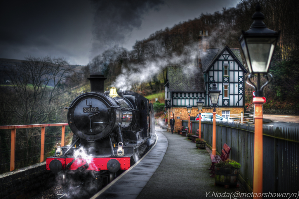 Steam train at Berwyn station