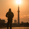 土手の夕暮れ