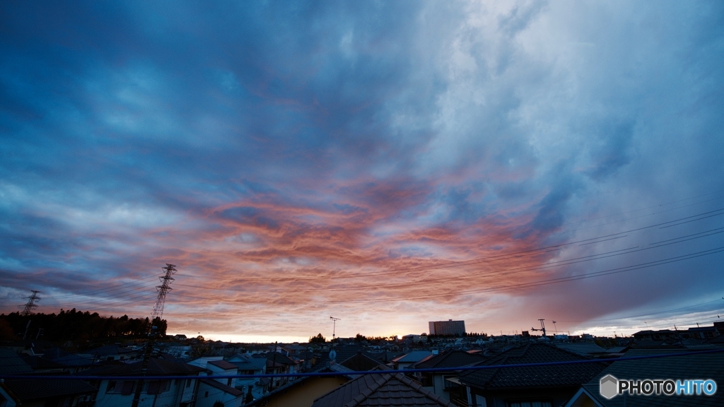 街の夕焼