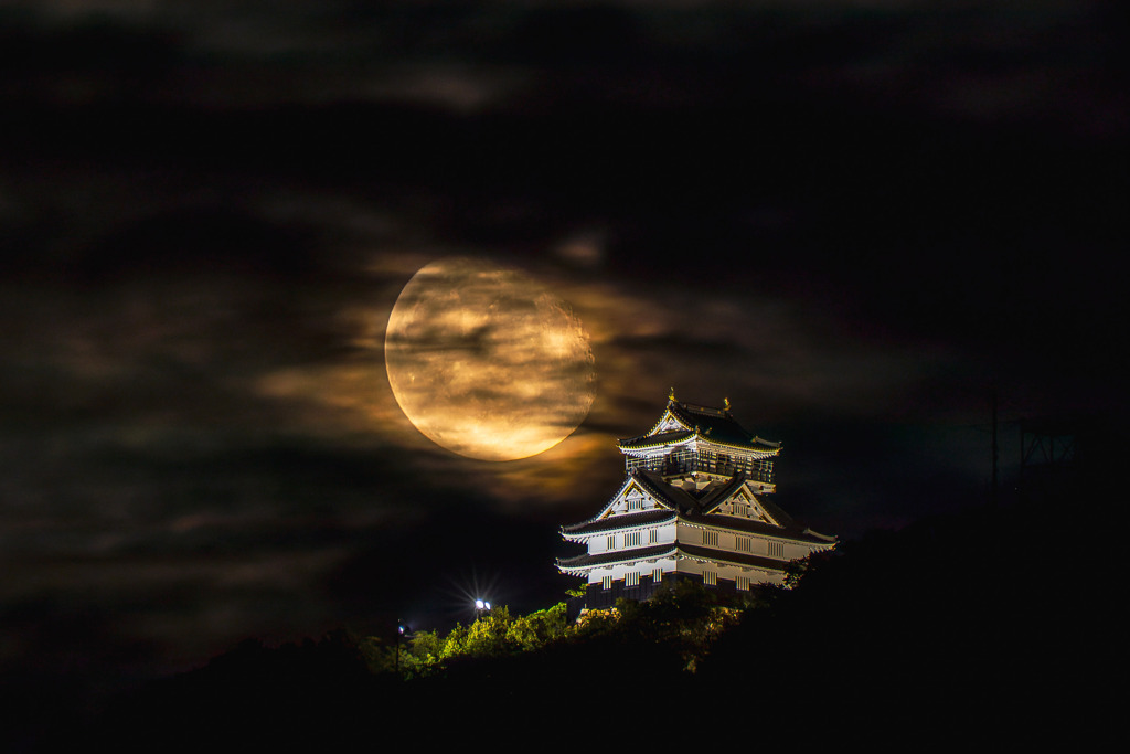 岐阜城と月
