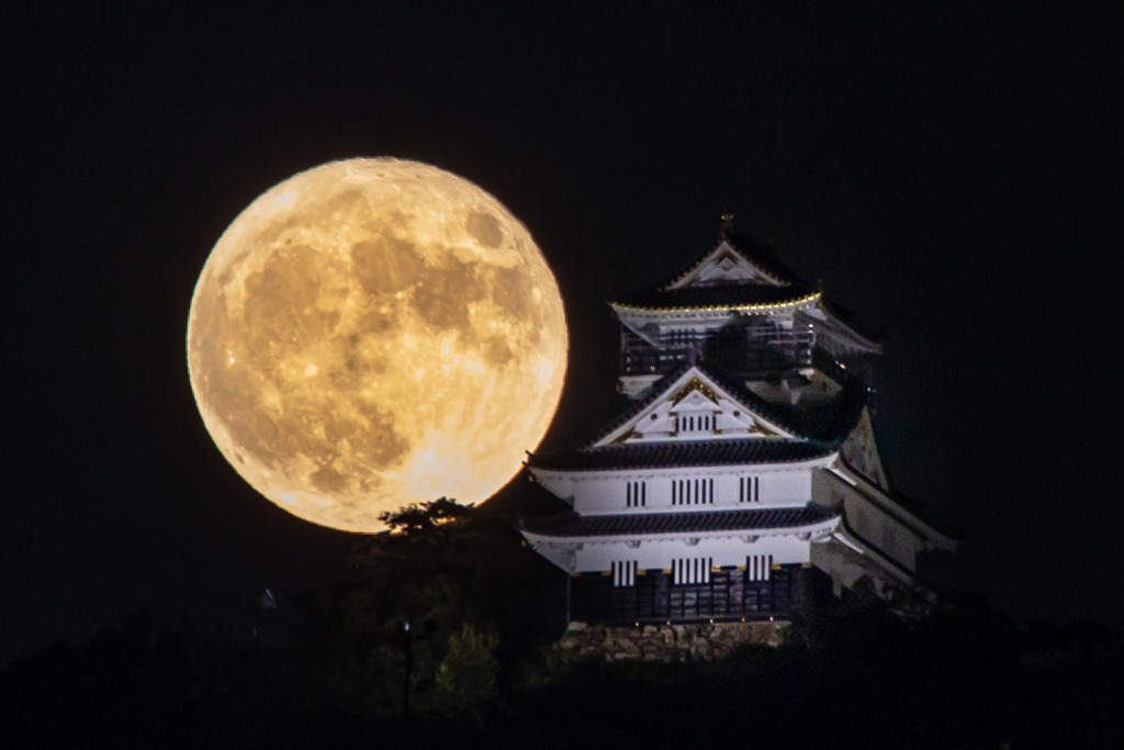 岐阜城と月