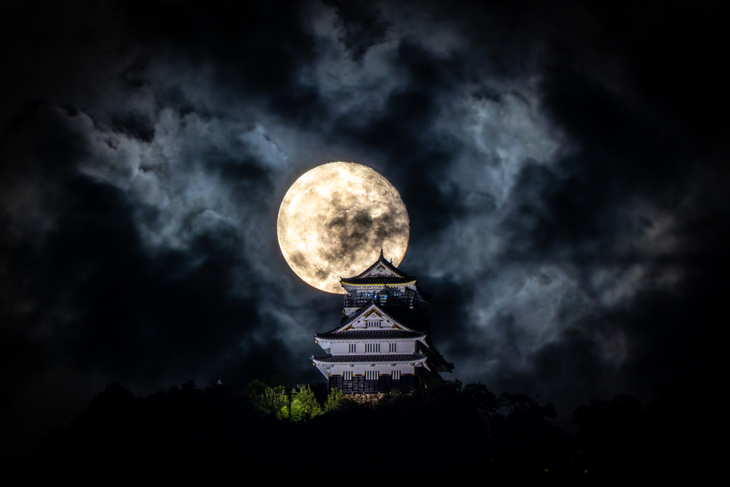 岐阜城と月