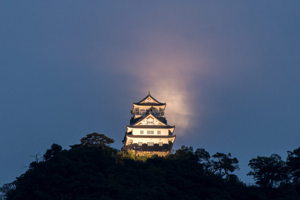 岐阜城と月