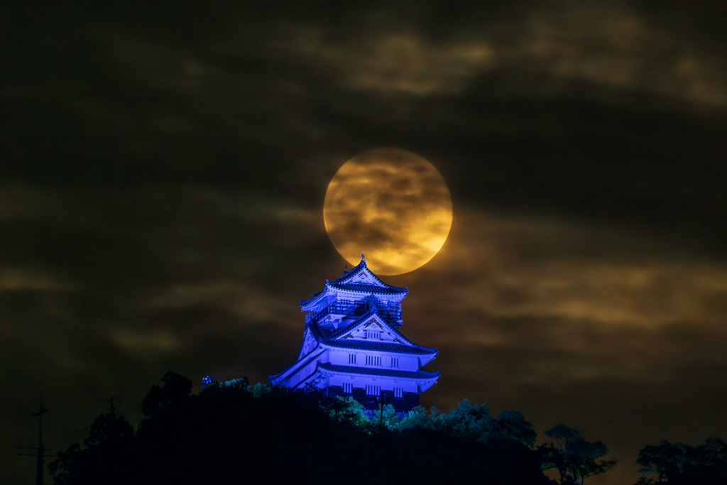 岐阜城と月