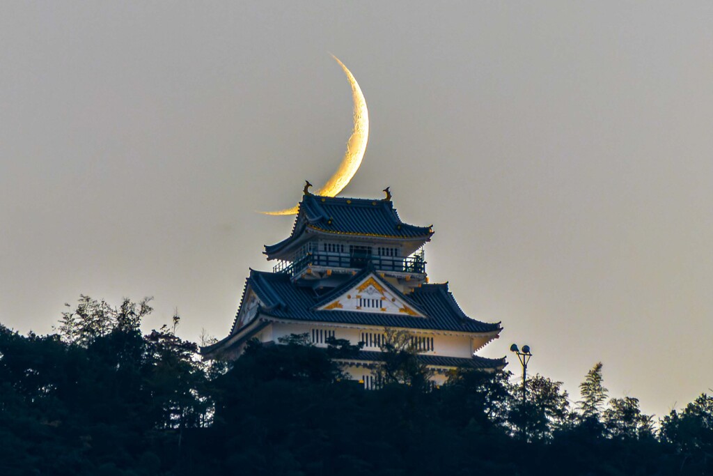 岐阜城と三日月