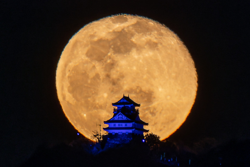 岐阜城と月