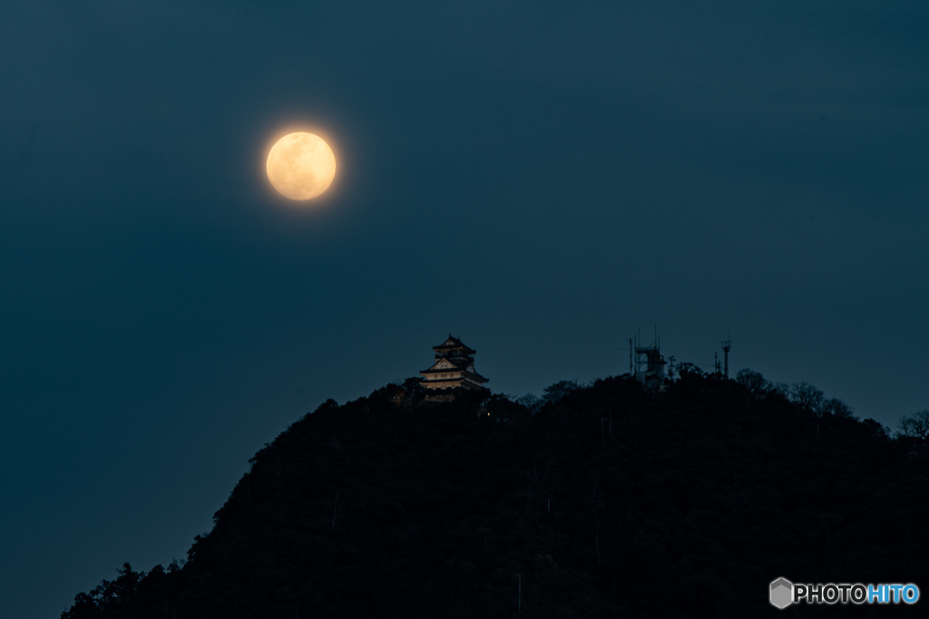 岐阜城と月