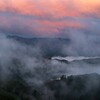 郡上八幡城と雲海　～朝焼け～