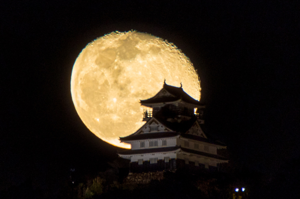 岐阜城と月