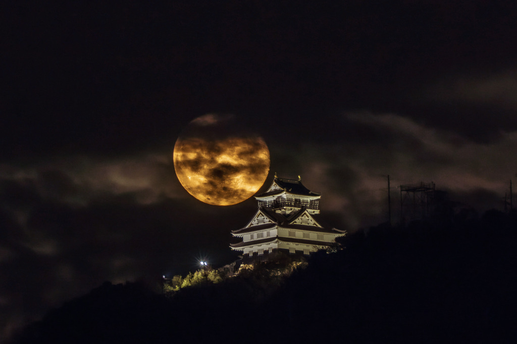 岐阜城と月