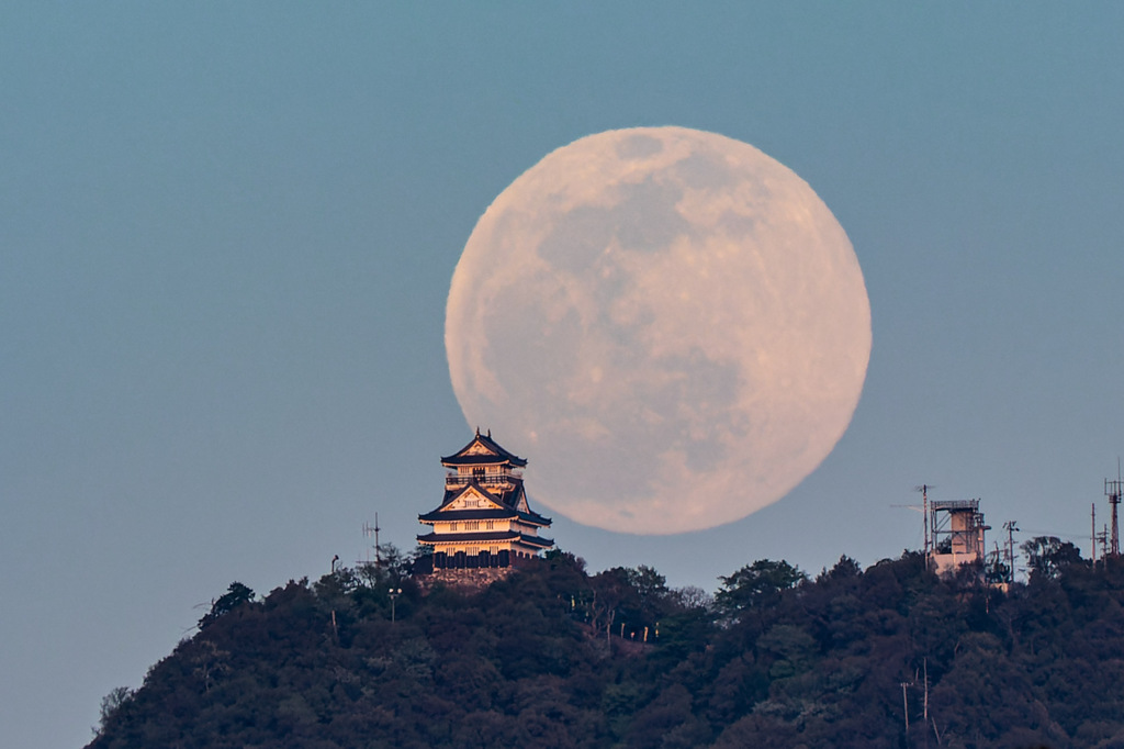 岐阜城と月