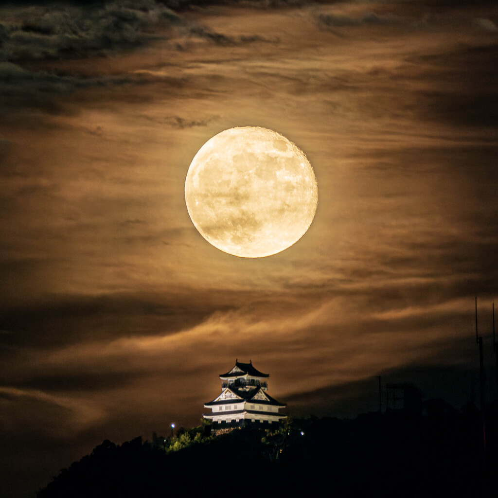 岐阜城と月