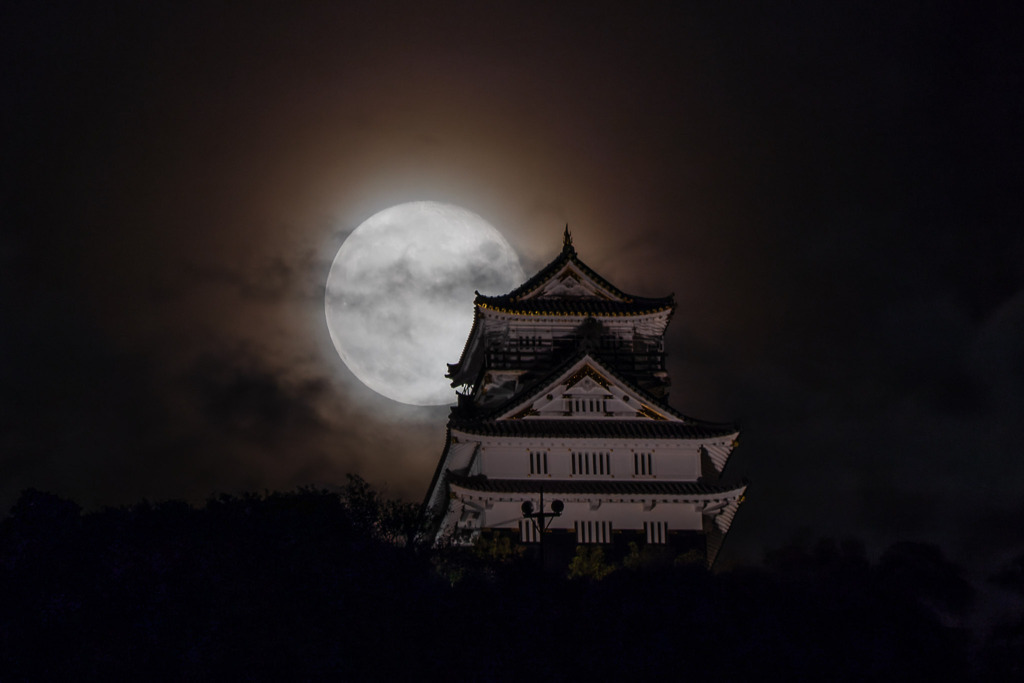 岐阜城と月
