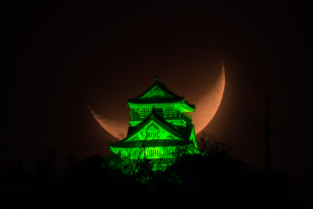 岐阜城と三日月