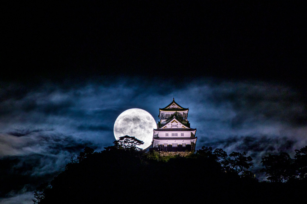 岐阜城と月　9月2日