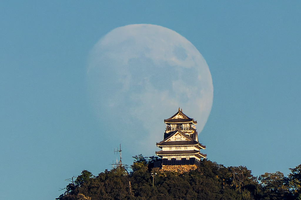 岐阜城と月