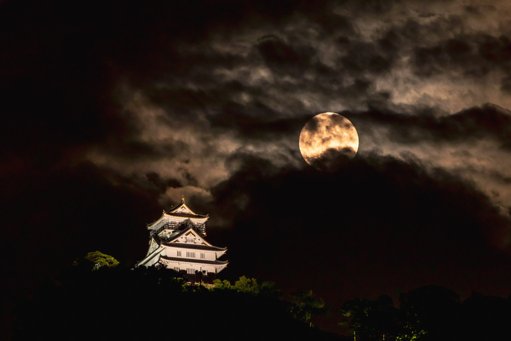 岐阜城と月