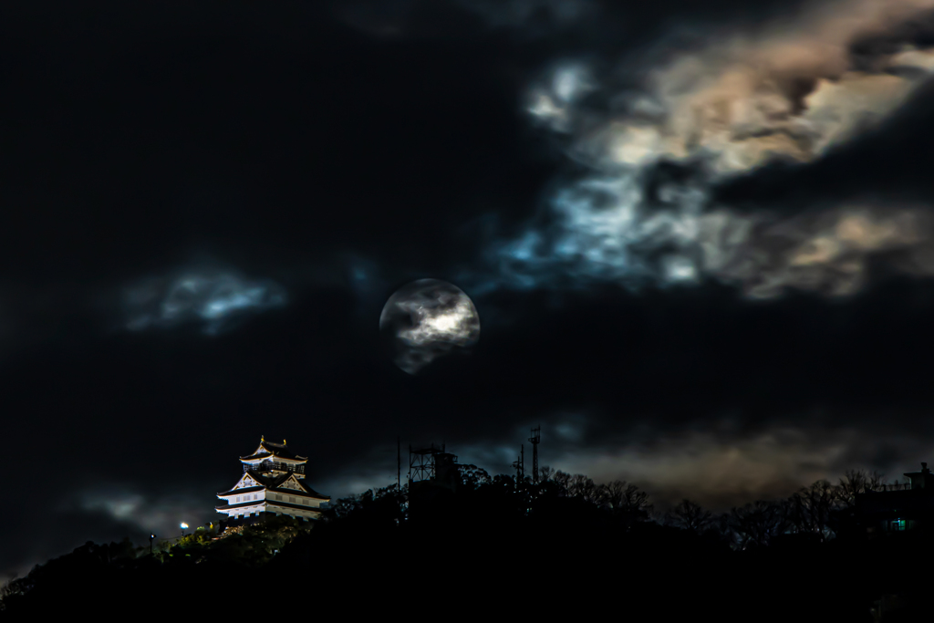 岐阜城と月