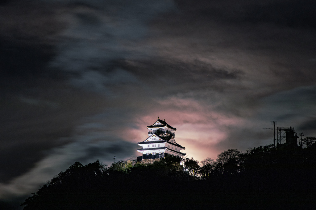 岐阜城と月
