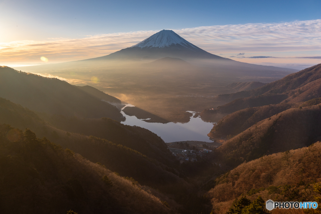 朝陽浴びて