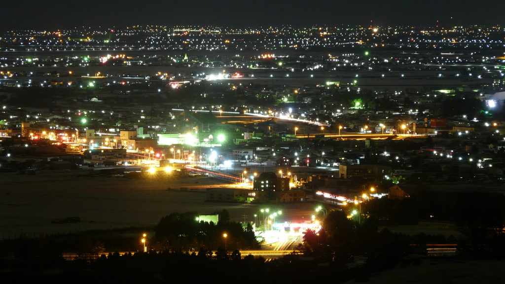 津軽平野 夜景 黒石方面