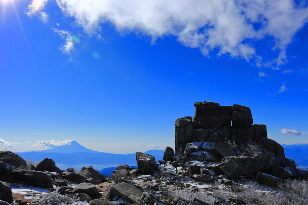 五丈岩と富士山