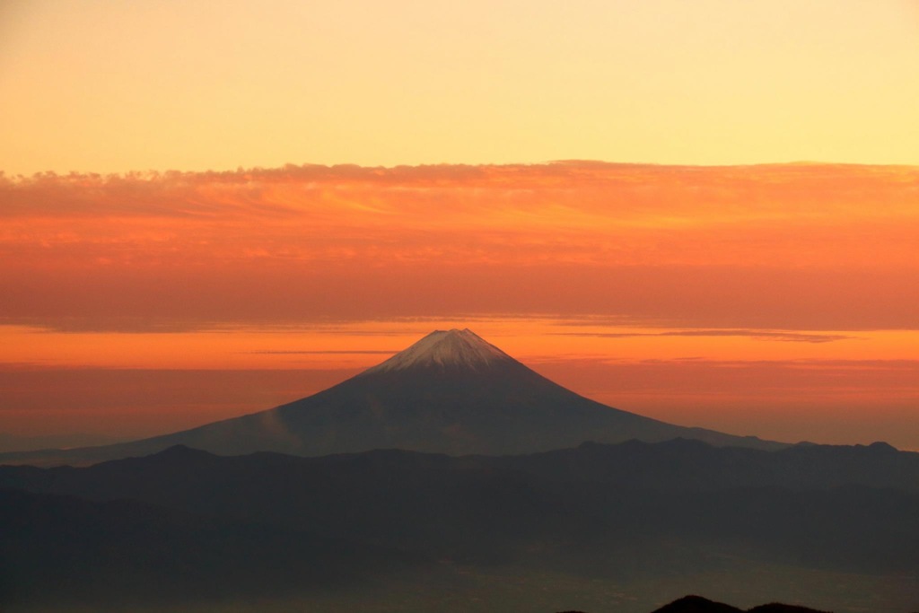 燃える富士山