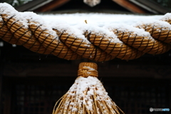 しめ縄と初雪