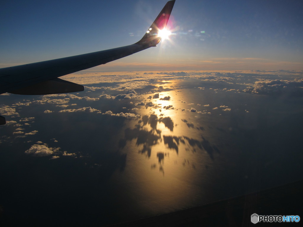 機上からの夕日