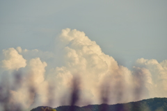 夕暮れ時の入道雲