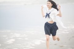 砂浜を走る！