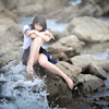 波に打たれて