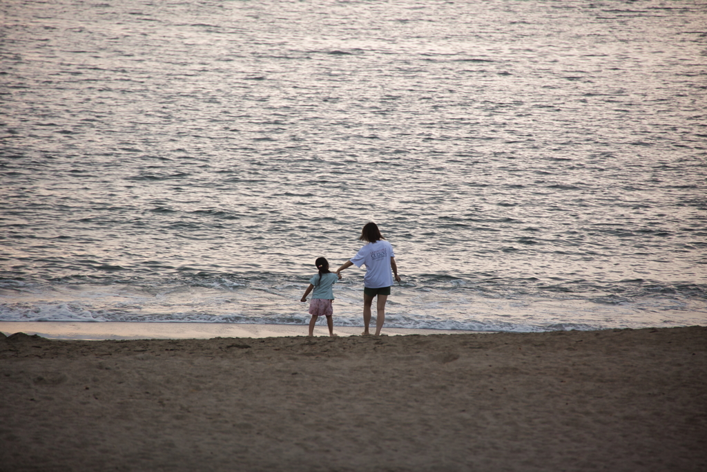 朝の浜辺