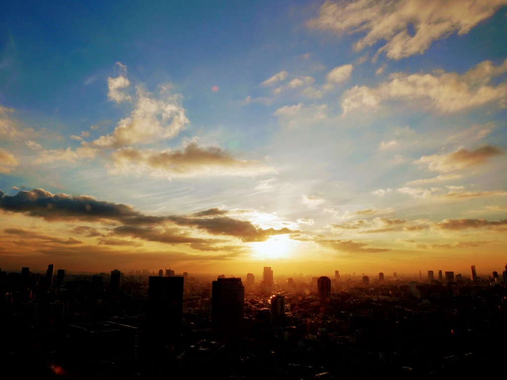 晩秋の夕日