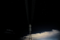 夜空の鉄塔
