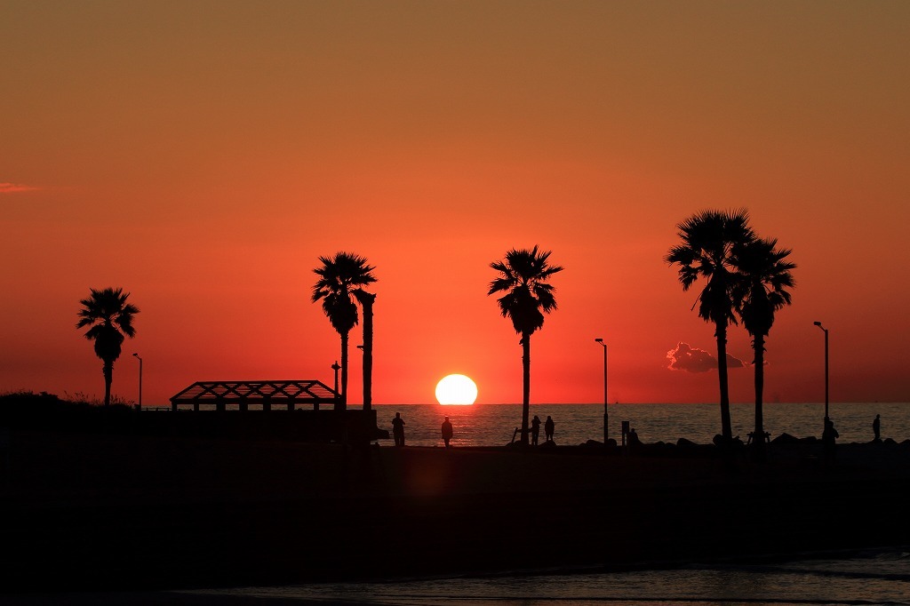綺麗な夕日、外房から見るか？内房から見るか？