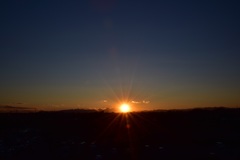 2019年1月3日 荒川から見た夕陽です